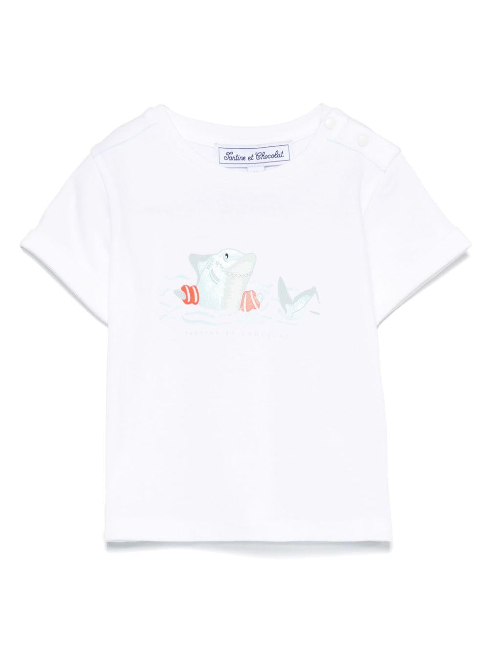 T-shirt per neonato Tartine Et Chocolat bianco con stampa CA10041 51 TArtine & Chocolat 