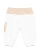 Pantaloni per neonati Fendi Kids bianco con tasca con logo sulla gamba BMF245 ADEH F1P2P FENDI KIDS 