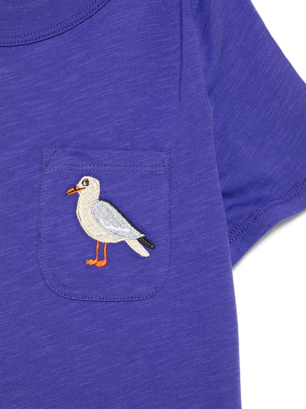 T-shirt per bambina Mini Rodini viola con tasca applicata sul petto 2522013645 PURPLE MINI RODINI 