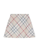 Gonna a quadri per bambina Burberry Kids beige con design svasato 8093147 A2205 BURBERRY KIDS 