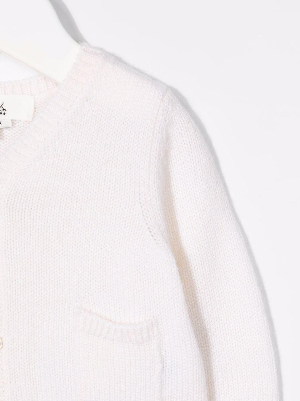 Cardigan per neonata Bonpoint bianco con scollo a V PEBDA2734CA 002 BONPOINT 