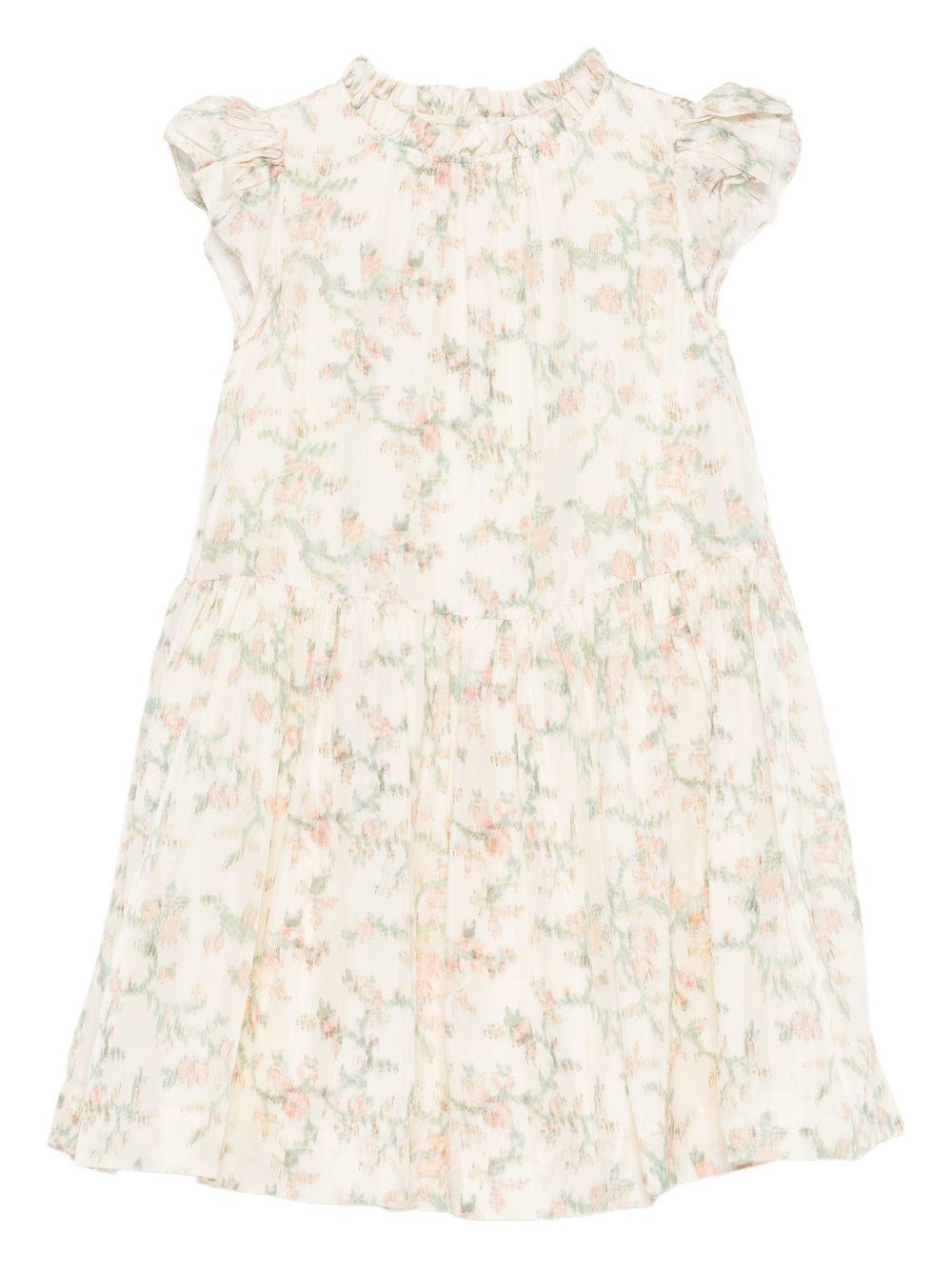 Abito per bambina Bonpoint bianco con stampa floreale all-over S06GDRW00018 547B BONPOINT 