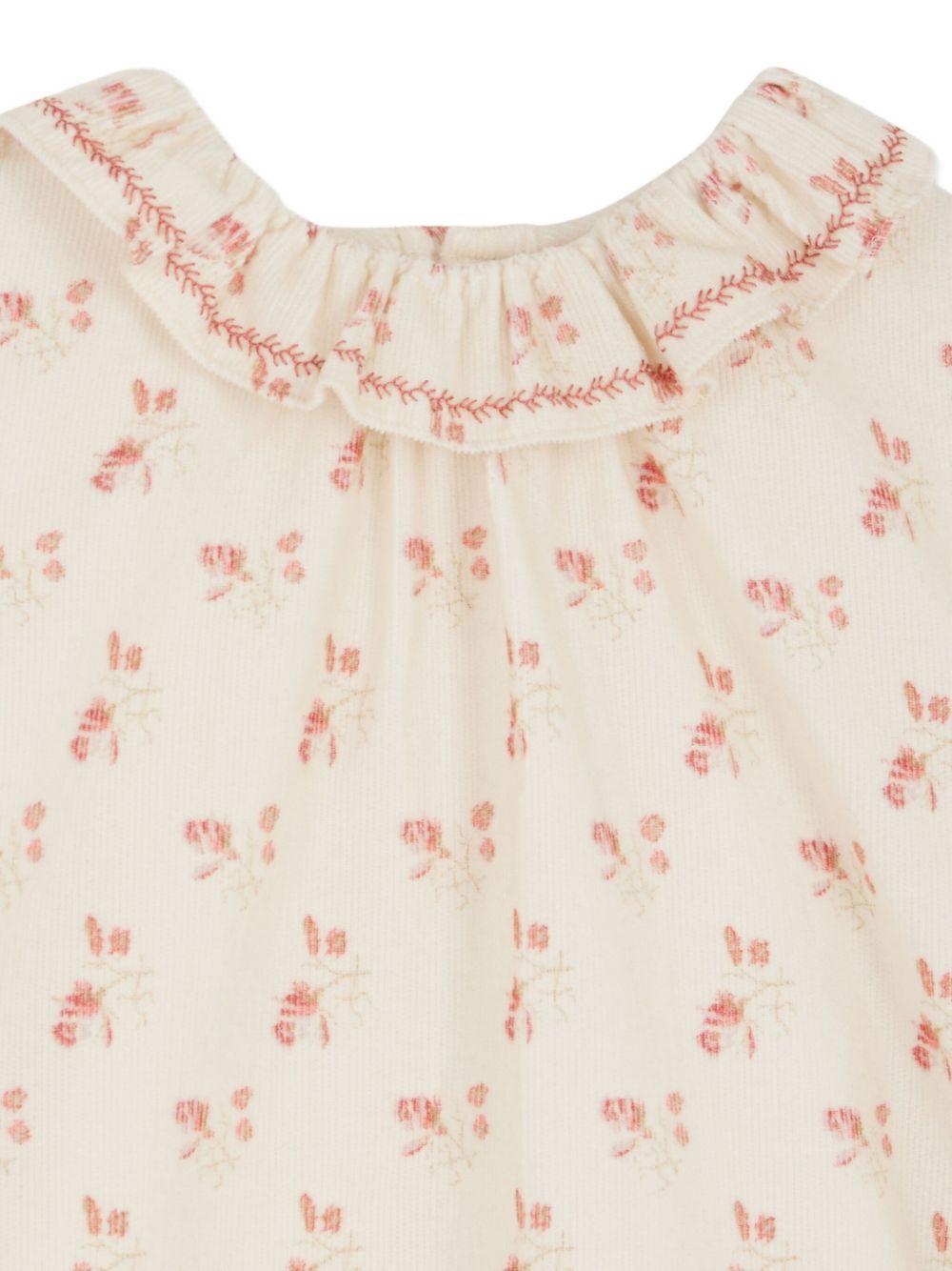 Blusa per bambina Bonpoint beige con stampa all-over W05GBLW00025 524 BONPOINT 