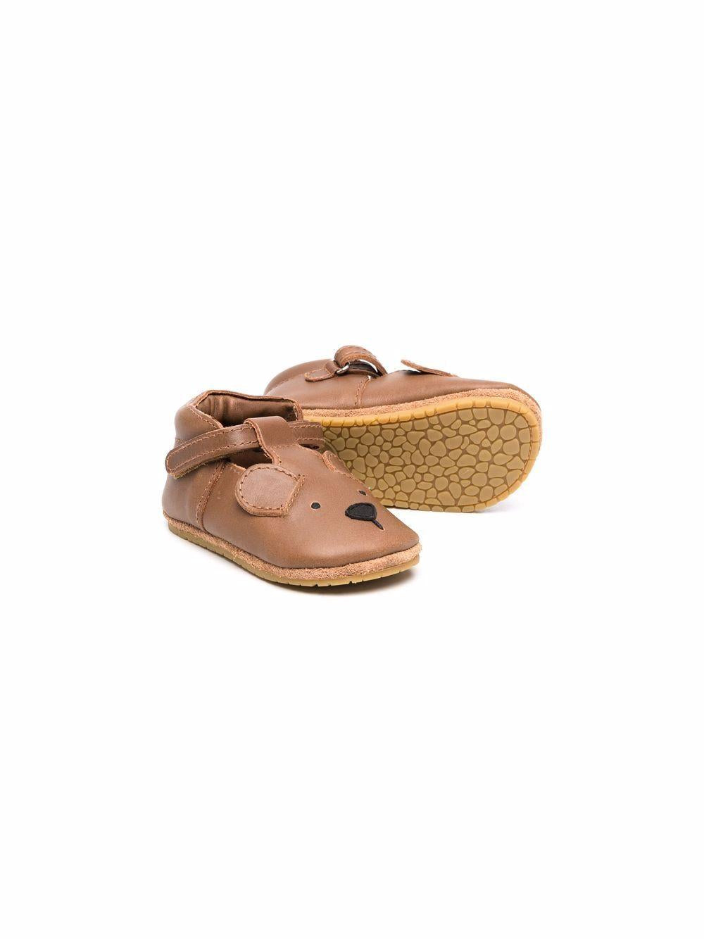 Scarpine primi passi per neonato Donsje marrone con applicazione orecchie 1002008 PU003 DONSJE 