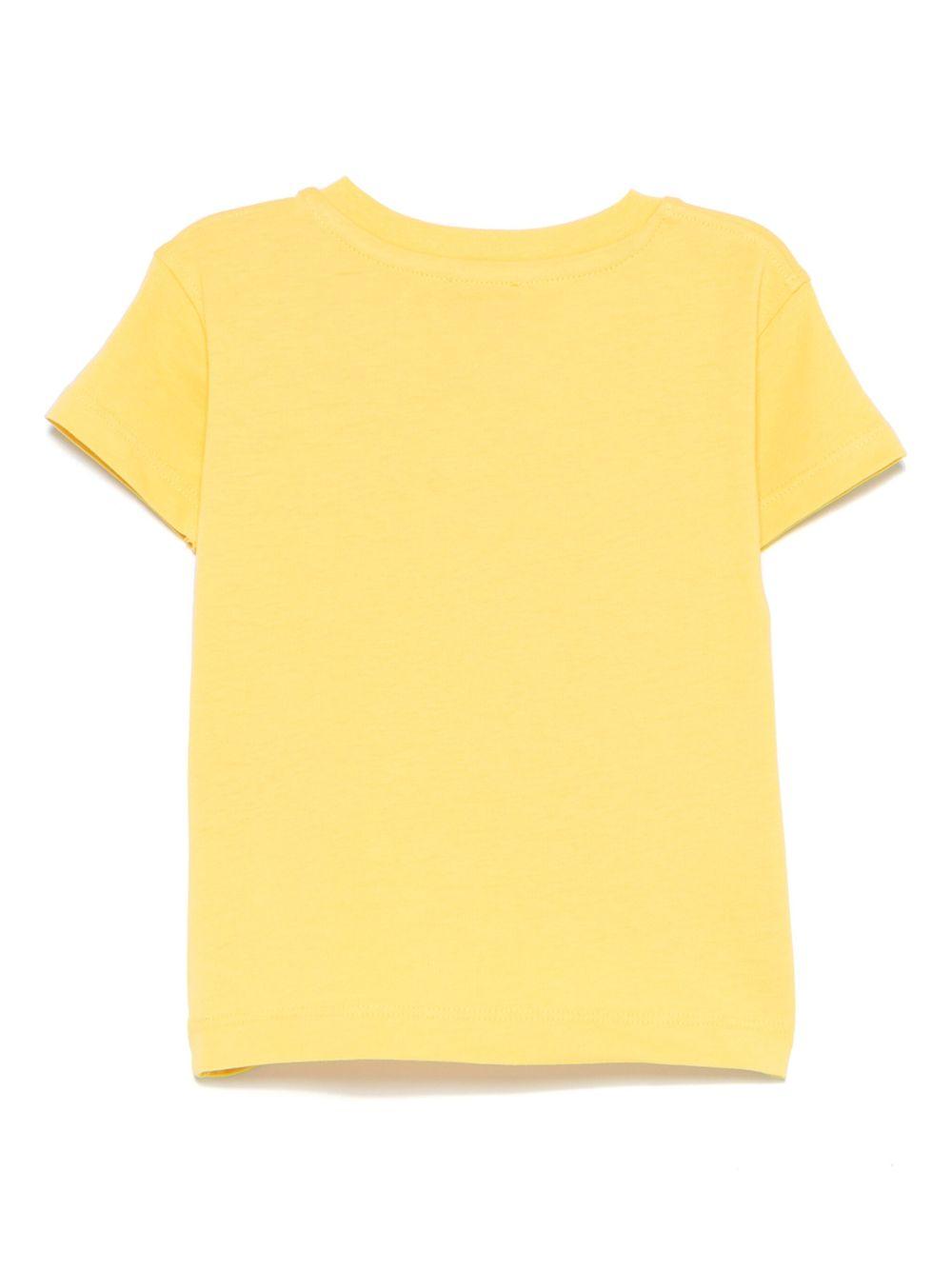 T-shirt per neonato Trussardi Junior giallo con logo e dettaglio goffrato TIP25020TS GOLD CREAM TRUSSARDI JUNIOR 