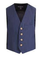 Gilet per bambino Balmain Kids blu con bottoni dorati BY2P82 P0588 625 BALMAIN KIDS 