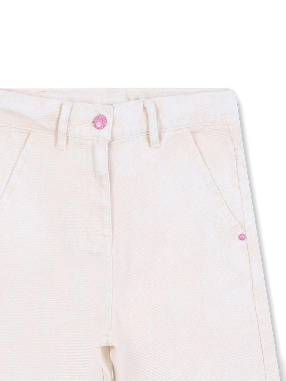Jeans per bambina Billieblush bianchi con applicazione logo U21237 243 BILLIEBLUSH 
