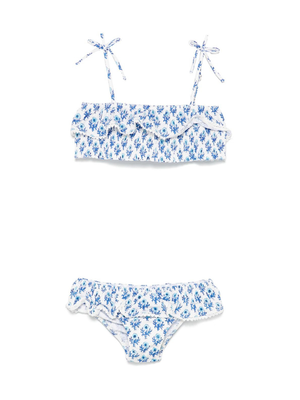MC2 Saint Barth Kids Melie white bikini for girls with graphic print