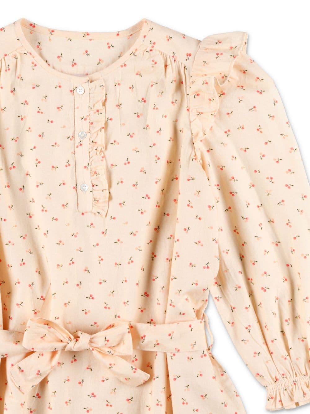 Abito Tosca con stampa per bambina Bonpoint rosa con scollo rotondo W04GDRW00022 621 BONPOINT 