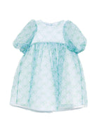 Abito per bambina Mi Mi Sol azzurro con maniche a palloncino MFAB784TS1114 LTB MIMISOL 