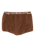 Shorts per bambina A'lapage marroni con rifiniture floreali AL25 CACAO A'LAPAGE 