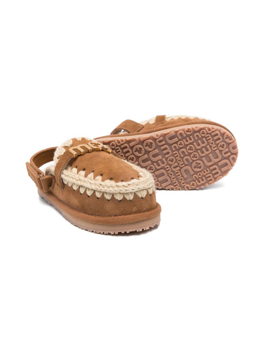 Ciabatte per bambina Mou Kids beige con logo color oro FK161001A COG MOU KIDS 