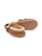 Ciabatte per bambina Mou Kids beige con logo color oro FK161001A COG MOU KIDS 