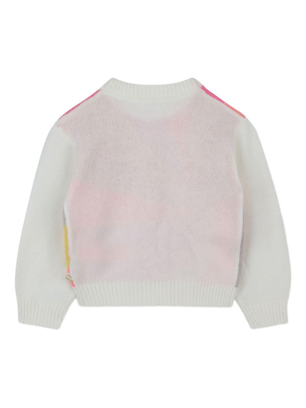 Maglione per bambina Billieblush bianco con design multicolore U21379 121 BILLIEBLUSH 
