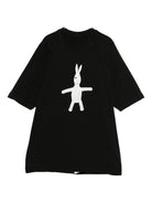 T-shirt Jumbo per bambino Rick Owens Kids nera con stampa grafica coniglio BG02E5274 RNEP8P 0911 RICK OWENS KIDS 