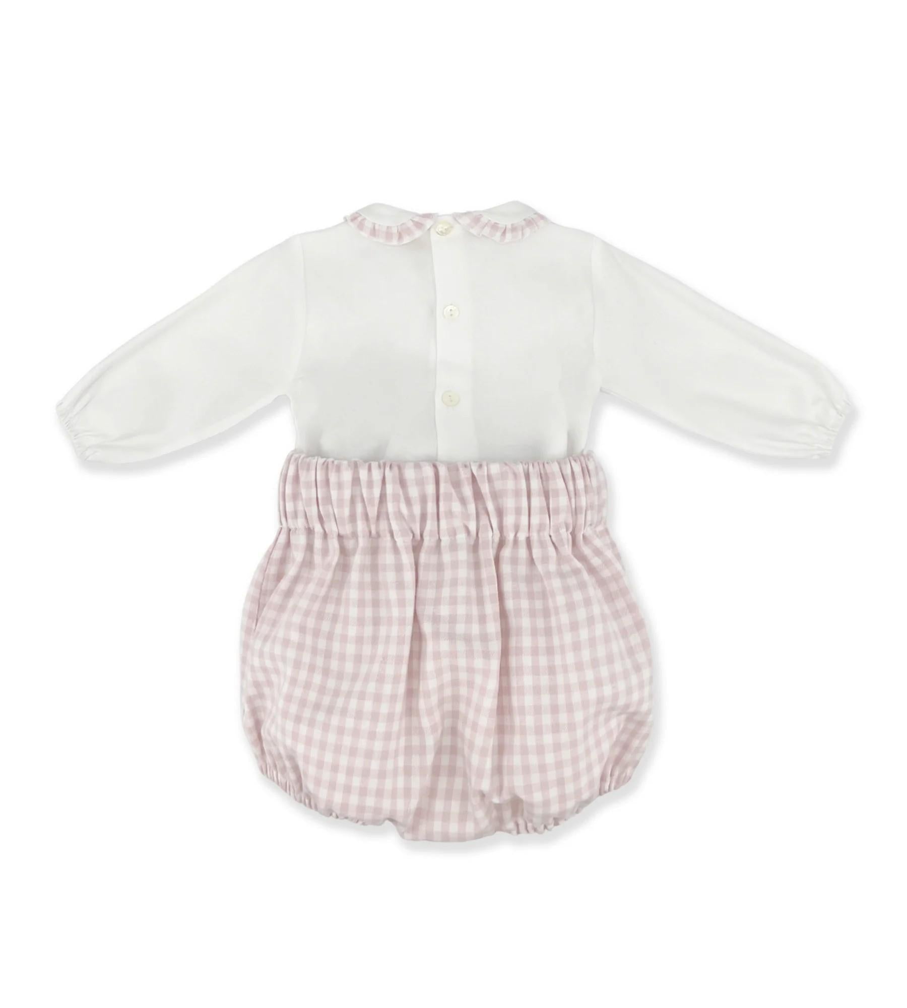 Tutina per neonata La Stupenderia rosa con motivo a quadretti 1TBCT02 Y18 LA STUPENDERIA 