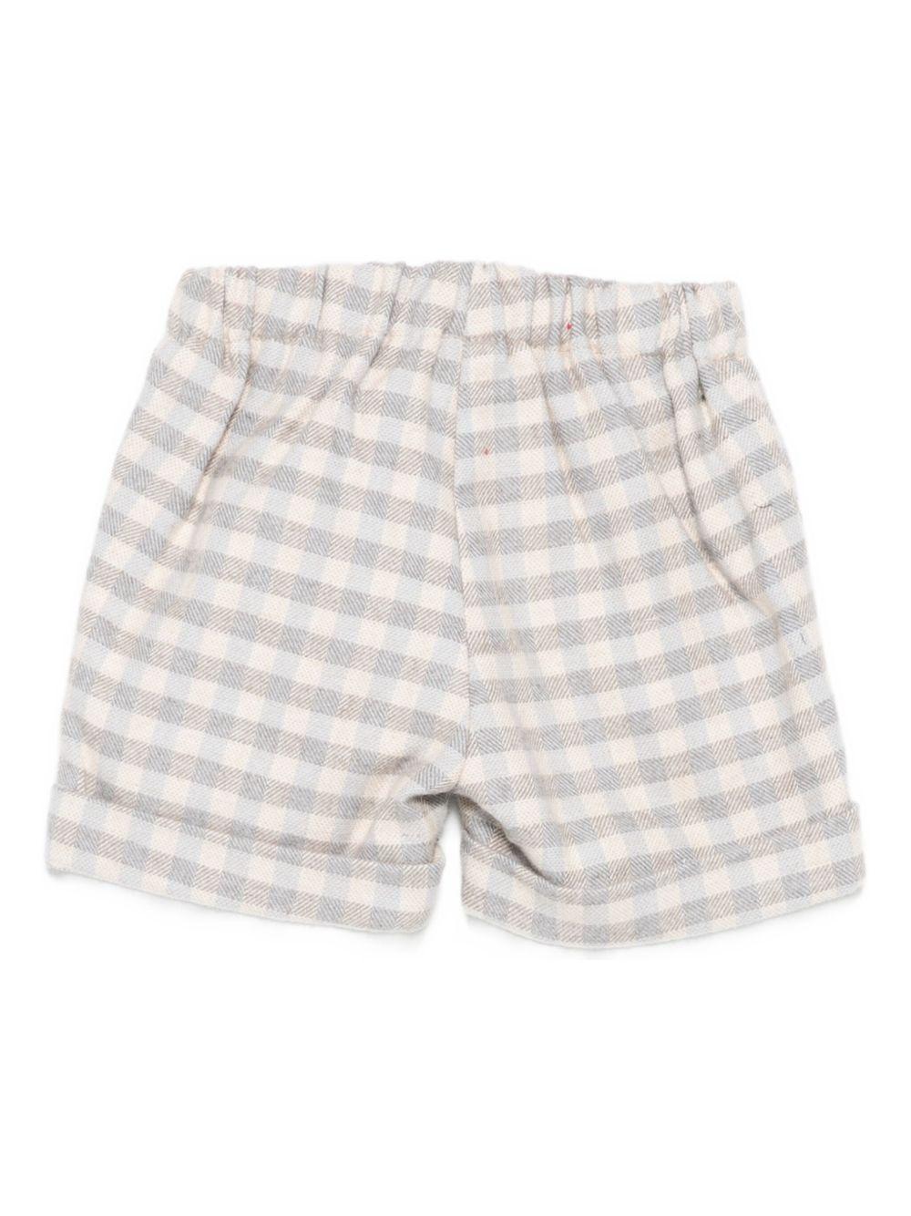 Shorts per neonato La Stupenderia beige con motivo a quadri 1TCBR21 Y21 LA STUPENDERIA 