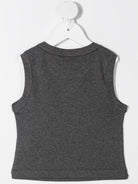 Top per bambina Brunello Cucinelli Kids grigio a girocollo B0R41T852 C080 BRUNELLO CUCINELLI KIDS 