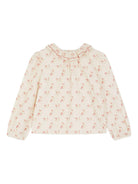 Blusa per bambina Bonpoint beige con stampa all-over W05GBLW00025 524 BONPOINT 