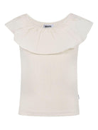 T-shirt con ruches per bambina Molo bianco con orlo dritto 2S25A104 5410 MOLO 