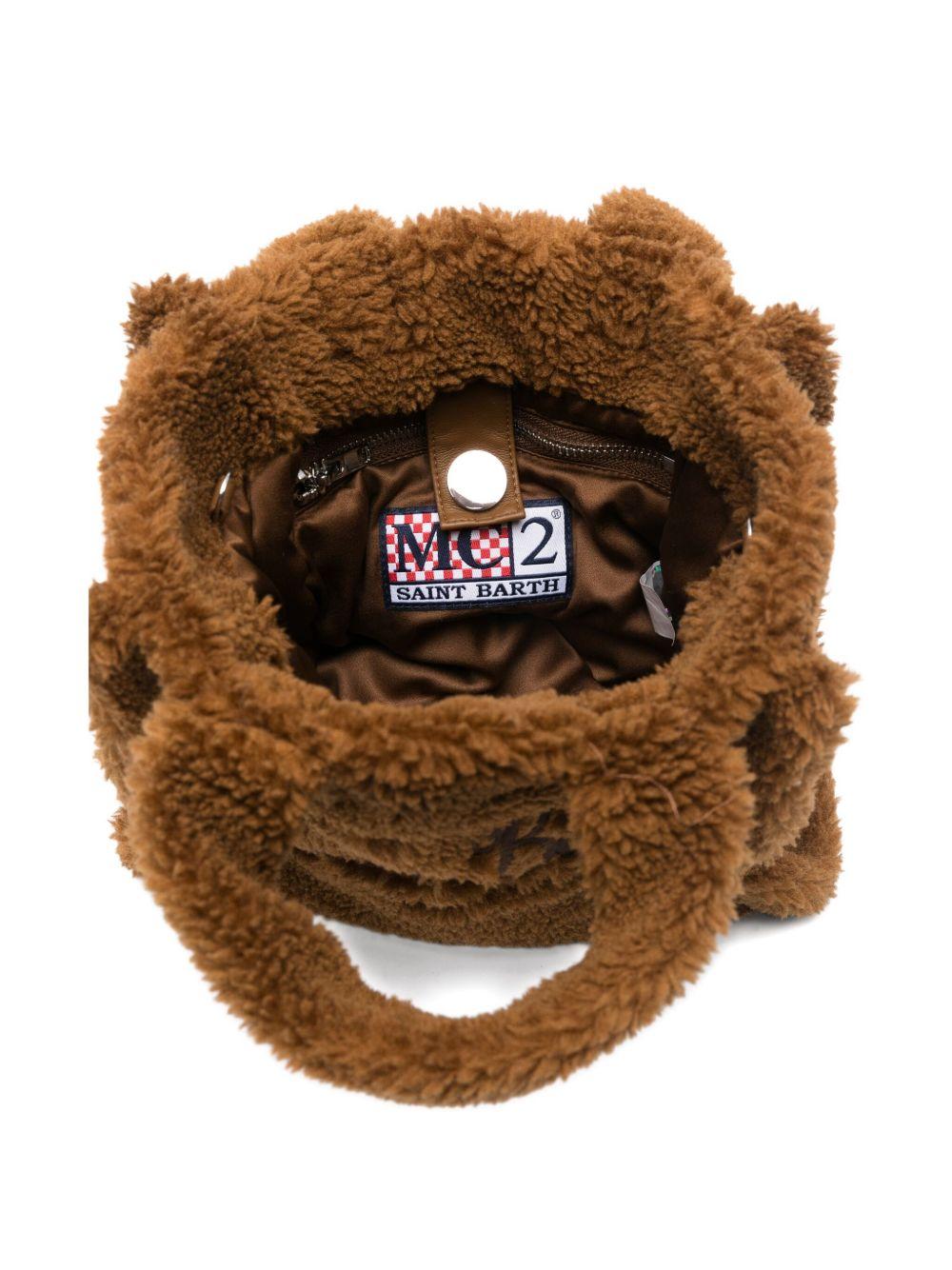 Borsa tote Vanity Mini MC2 Saint Barth Kids marrone con ricamo logo VAMI029 01042I MC2 ST. BARTH KIDS 