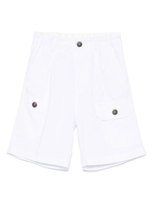 Paolo Pecora Kids white pleated shorts with front closure