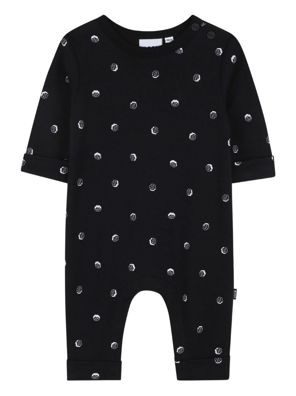 Set tutina e gilet per neonato Boss Kids nero con motivo a pois J52541 09B BOSS KIDS 