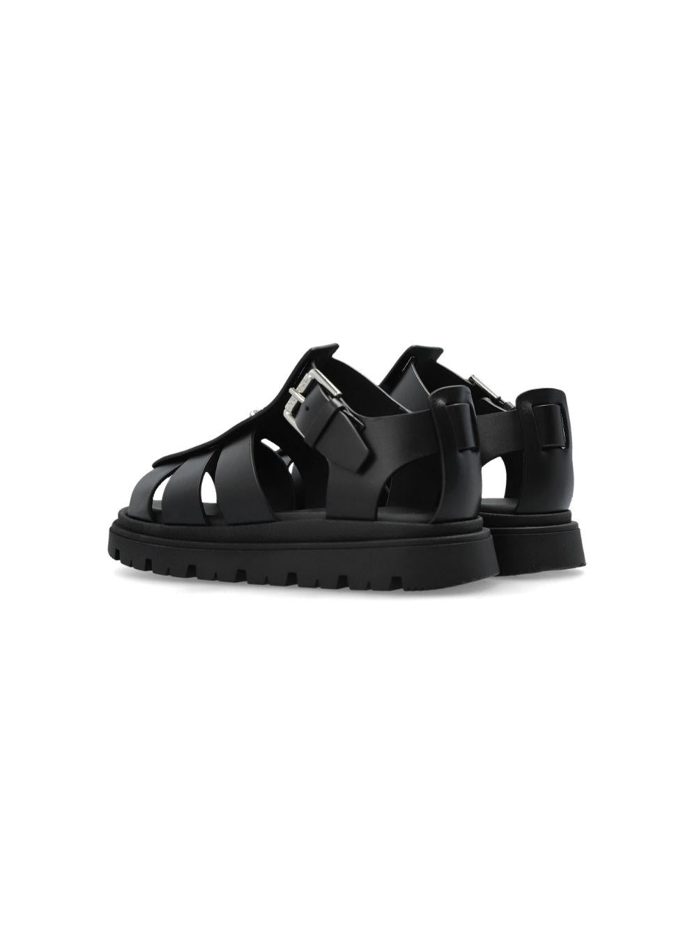 Sandali per bambina Versace Kids nero con placca Medusa 10179051A00138 1B00P VERSACE KIDS 
