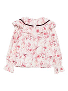 Camicia per bambina A'lapage rosa stampa floreale AL27B AMARENA A'LAPAGE 