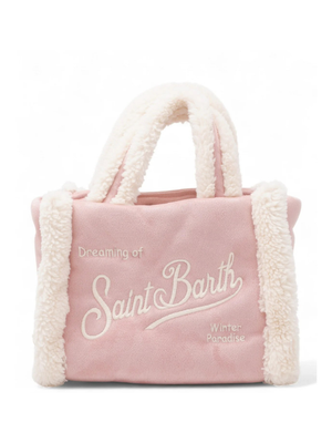MC2 Saint Barth Kids Pink Mini Vanity Bag for Girls with Shearling Detail
