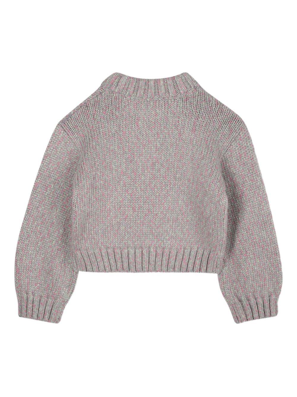 Maglione crop per bambina Billieblush grigio con maniche a palloncino U21377 01E BILLIEBLUSH 