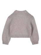 Maglione crop per bambina Billieblush grigio con maniche a palloncino U21377 01E BILLIEBLUSH 