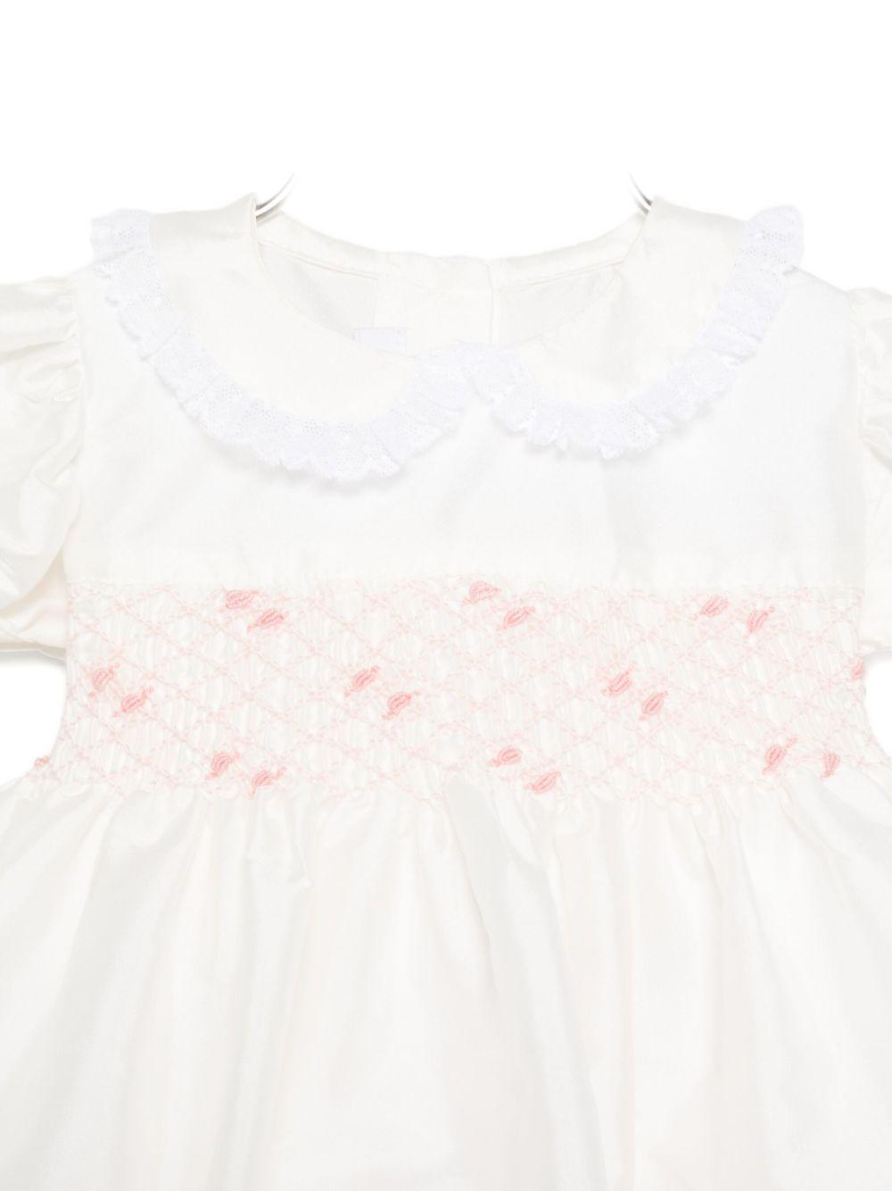 Vestito per neonata Mariella Ferrari bianco con colletto con bordo in pizzo ABA1MC 068 MARIELLA FERRARI 