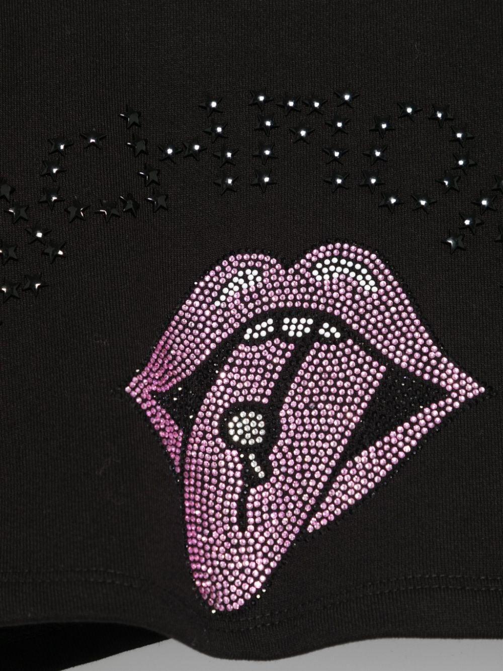 Felpa con strass per bambina John Richmond Junior nera con dettaglio borchiato RGA24149FE BLACK JOHN RICHMOND JUNIOR 