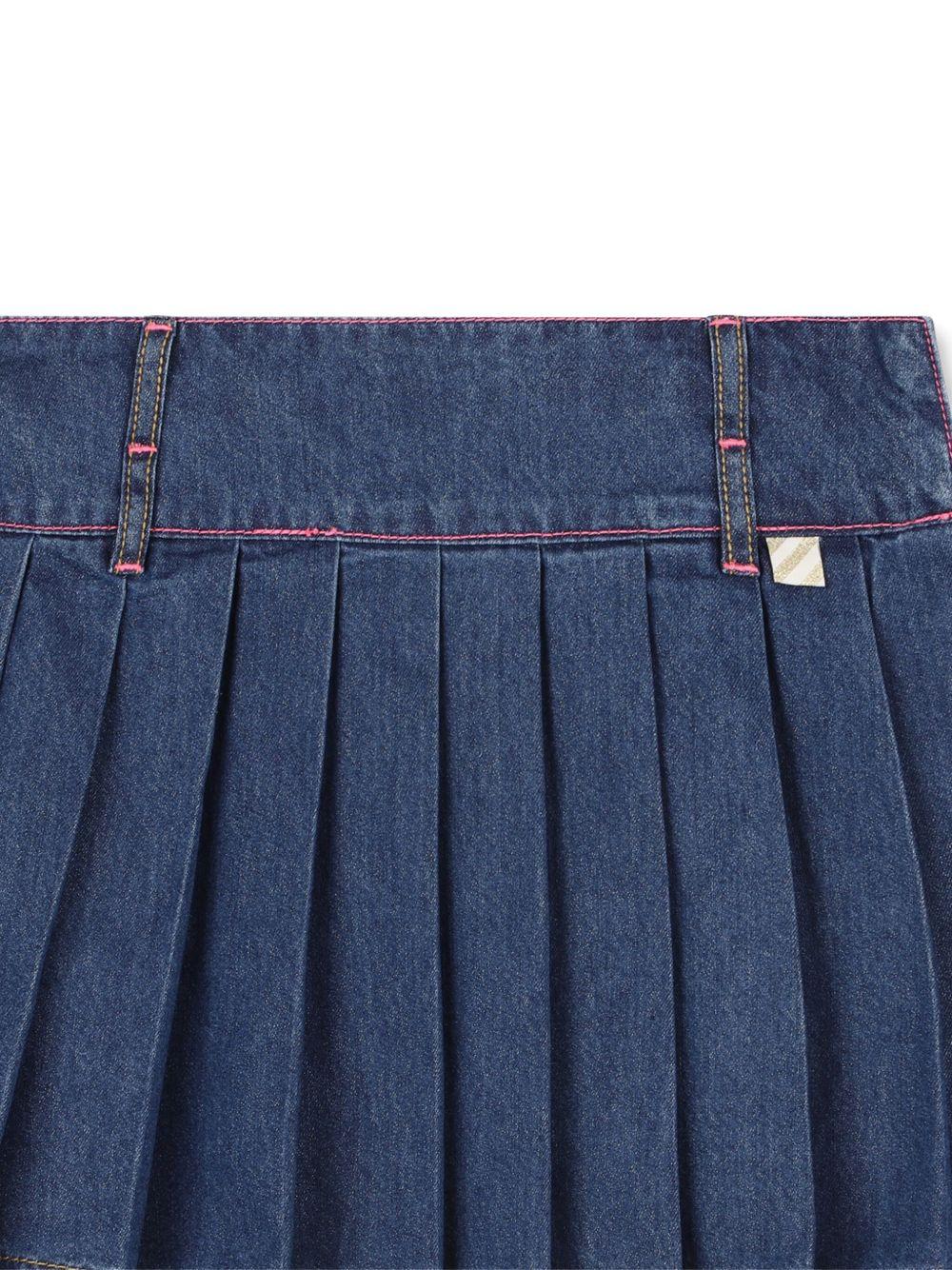 Gonna per bambina Billieblush denim con logo ricamato a contrasto U21322 Z10 BILLIEBLUSH 