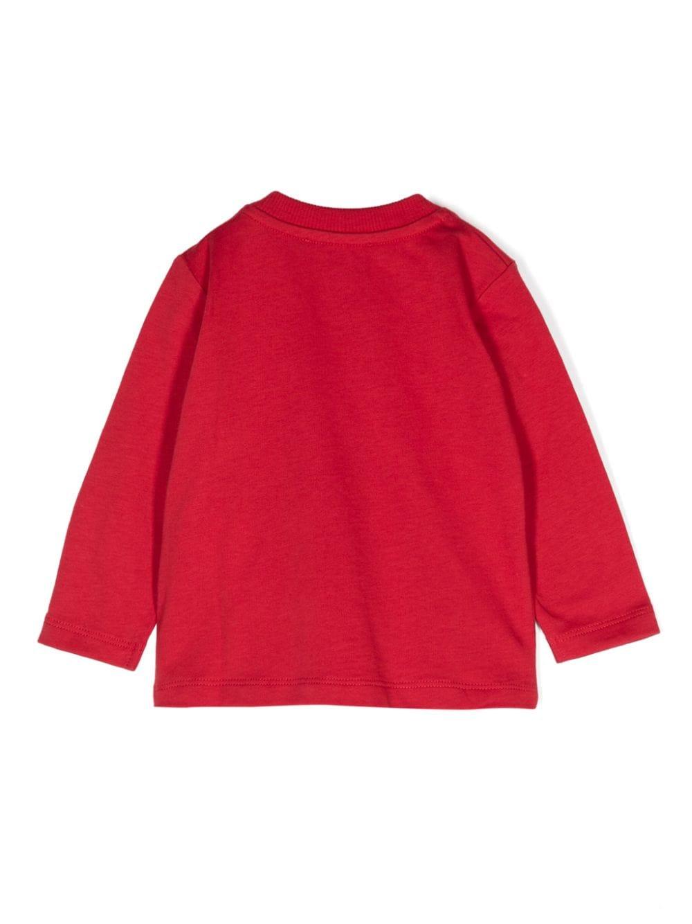 T-shirt per neonati Moschino Kids rosso con stampa Teddy Bear MNO00RLAA01 50307 MOSCHINO KIDS 
