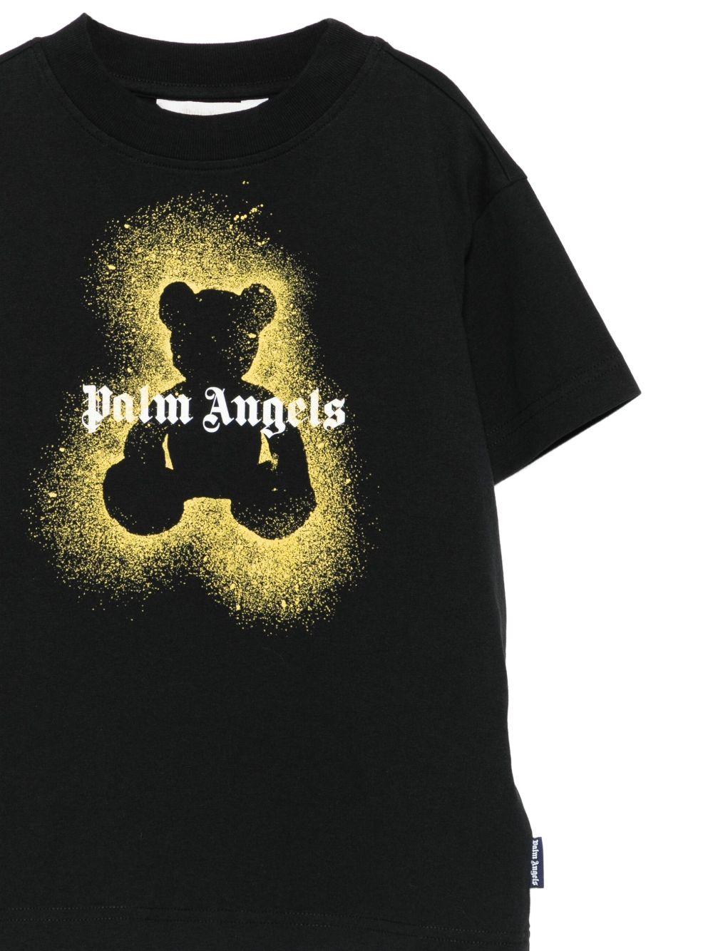 T-shirt per bambino Palm Angels Kids nero con stampa grafica PBAA003F25JER005 1016 PALM ANGELS KIDS 