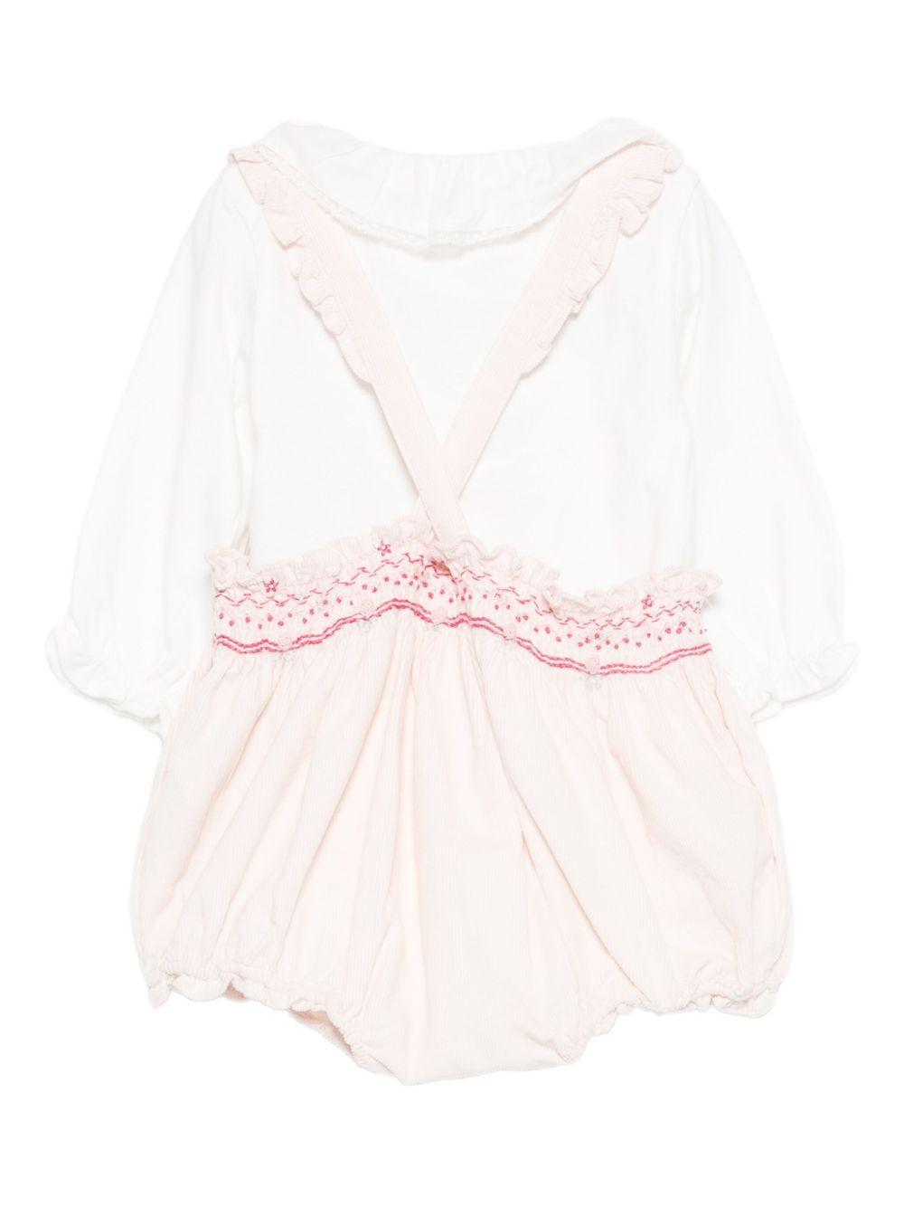 Set due pezzi per t-shirt e shorts per neonata Tartine Et Chocolat rosa con colletto alla Peter Pan CB37020 31 TArtine & Chocolat 