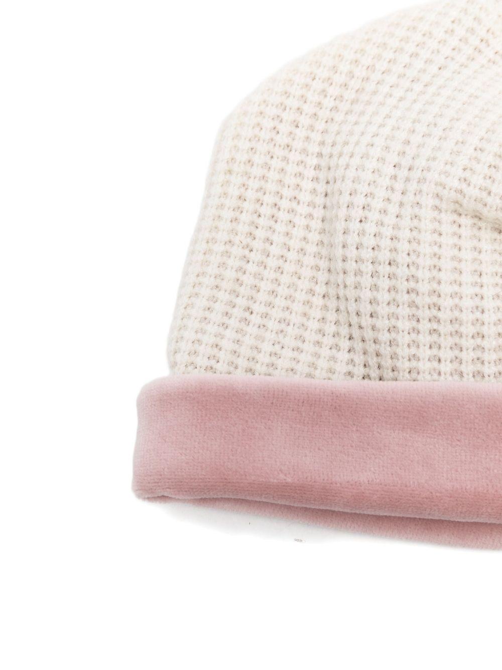 Berretto per neonata La Stupenderia bianco con decorazione rosa 1TBCP10 M20L23 LA STUPENDERIA 