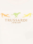 T-shirt per neonato Trussardi Junior beige con logo e dettaglio goffrato TIP25020TS BUTTER TRUSSARDI JUNIOR 