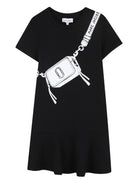 Abito per bambina The Marc Jacobs Kids nera con stampa borsa W60711 09B THE MARC JACOBS KIDS 