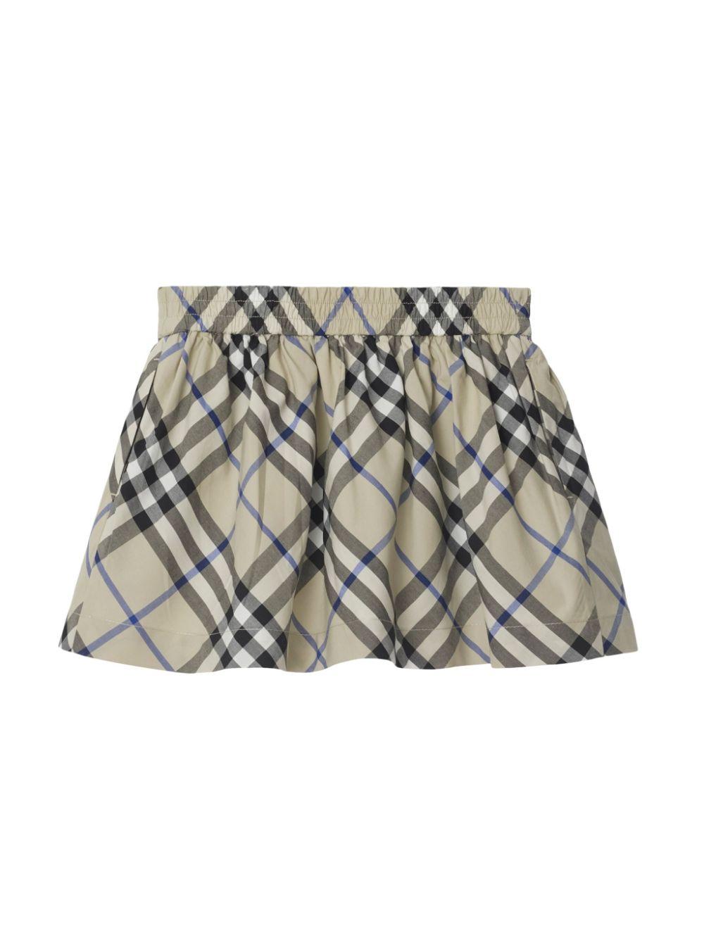 Gonna con stampa a quadri per neonata Burberry Kids beige con modello svasato 8096415 B9629 BURBERRY KIDS 