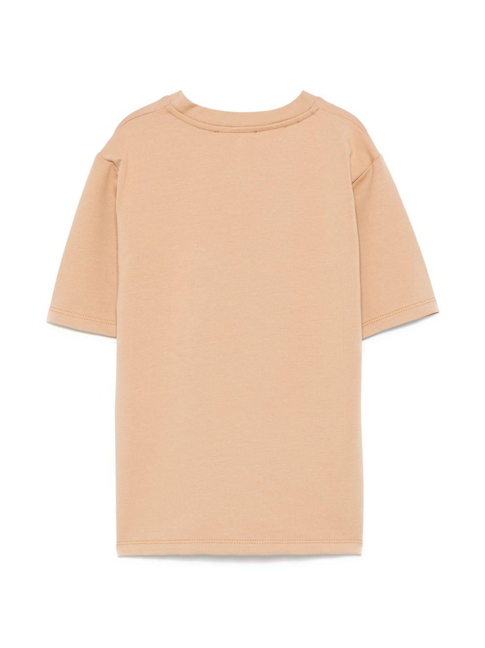 T-shirt per bambino Paolo Pecora Kids beige con logo sul petto PP4017 BEIGE PAOLO PECORA KIDS 