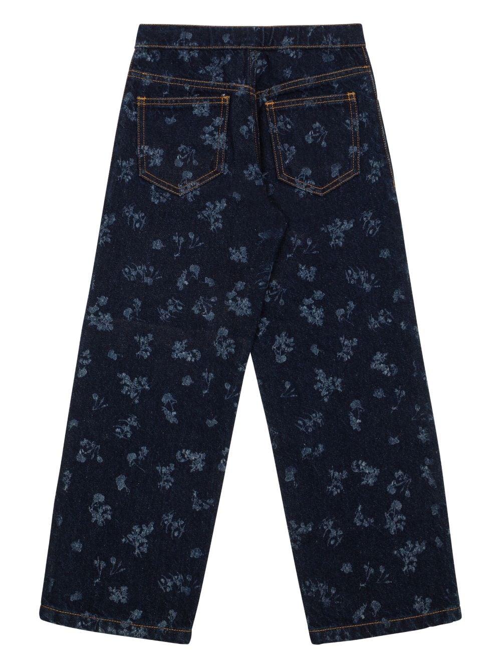 Jeans dritti per bambina Philosophy Di Lorenzo Serafini Kids in denim a fiori PFPA017CDF007 4000 PHILOSOPHY 