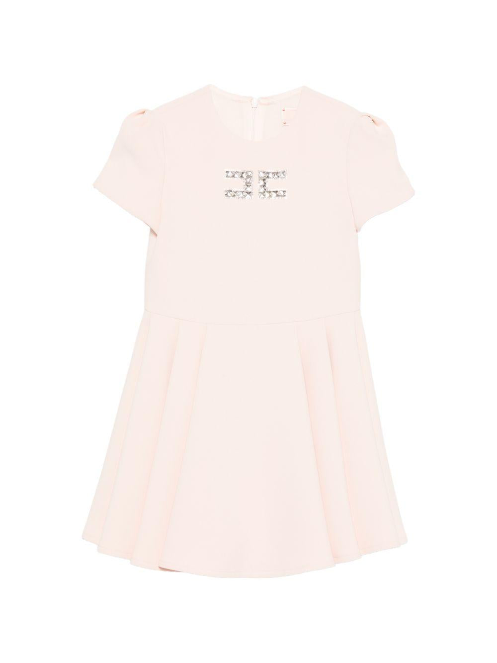 Abito per bambina Elisabetta Franchi La Mia Bambina rosa con logo sul davanti EFAB6660GA022 C036 ElISABETTA FRANCHI 