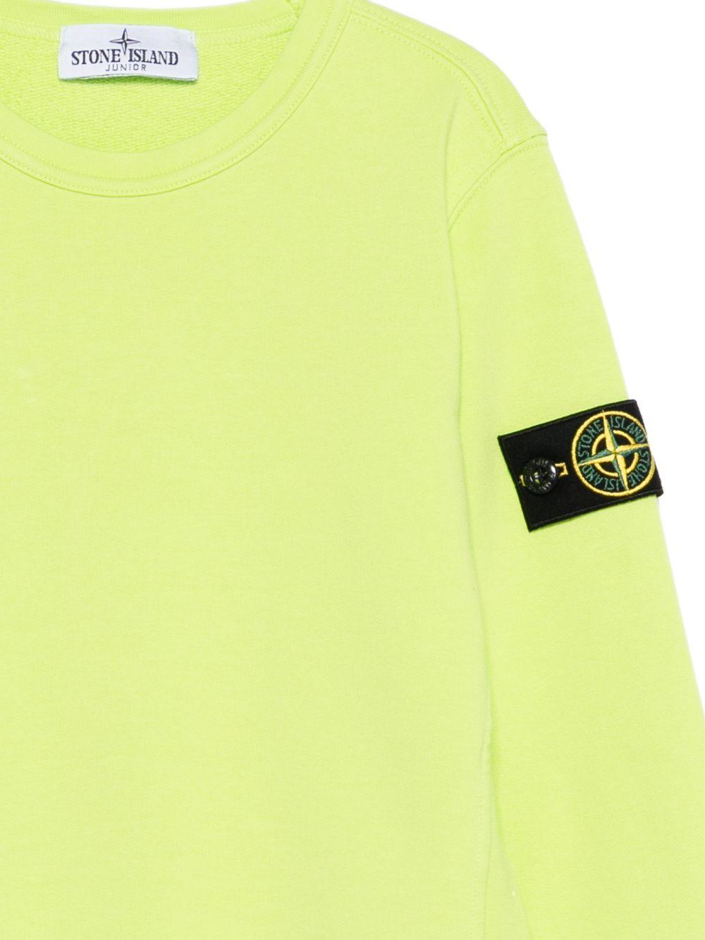 Felpa per bambino Stone Island Junior verde con toppa Compass L1S166100005S0040 V005F STONE ISLAND JUNIOR 