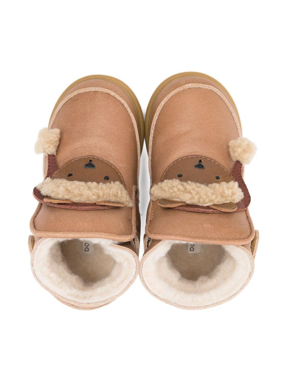 Stivali per neonato Donsje beige con applicazioni orso di Natale 1500105 LE195 DONSJE 