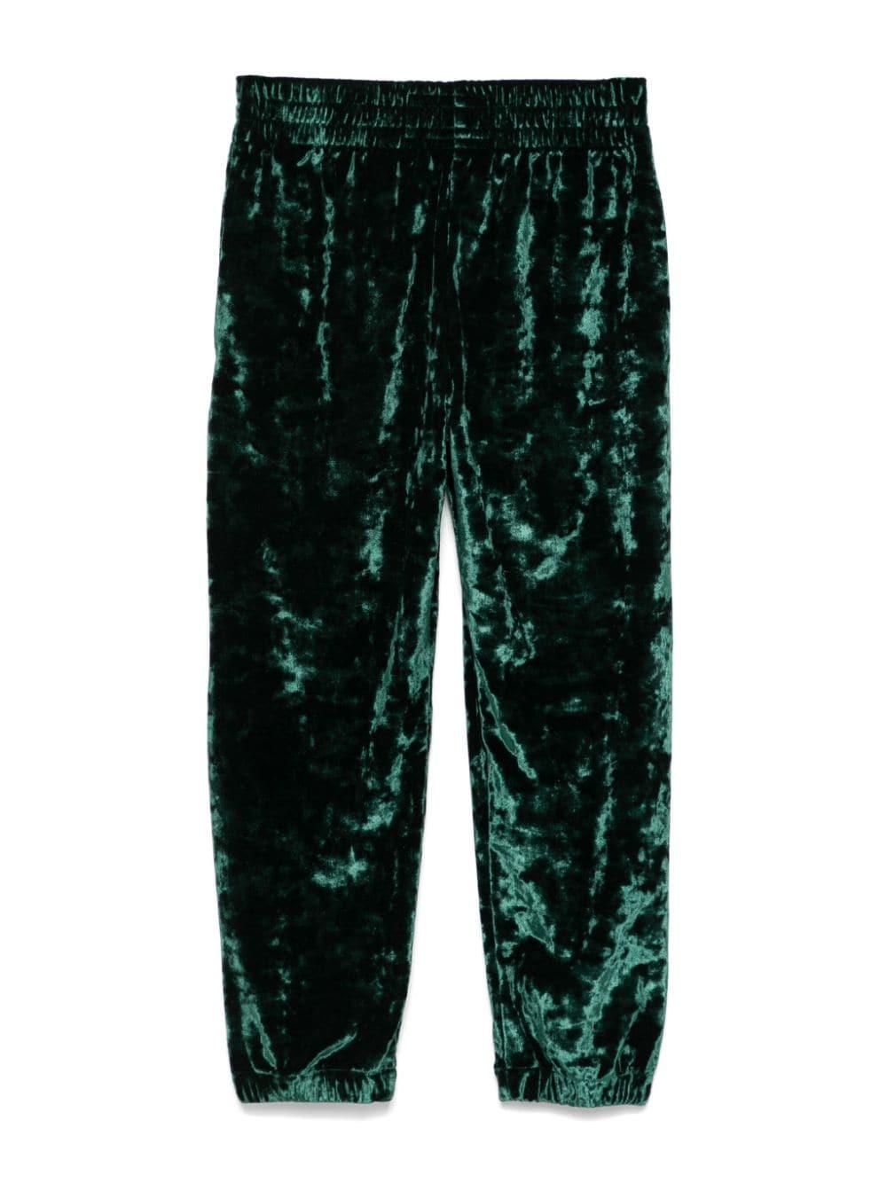Pantaloni con velluto stropicciato per bambina MC2 Saint Barth Kids verde con gamba dritta ALC0001 00496G MC2 ST. BARTH KIDS 