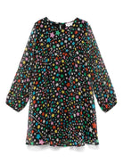 Abito per bambina Stella McCartney Kids nero con stampa stelle all over TV1C40 Z2069 930MC STELLA McCARTNEY KIDS 