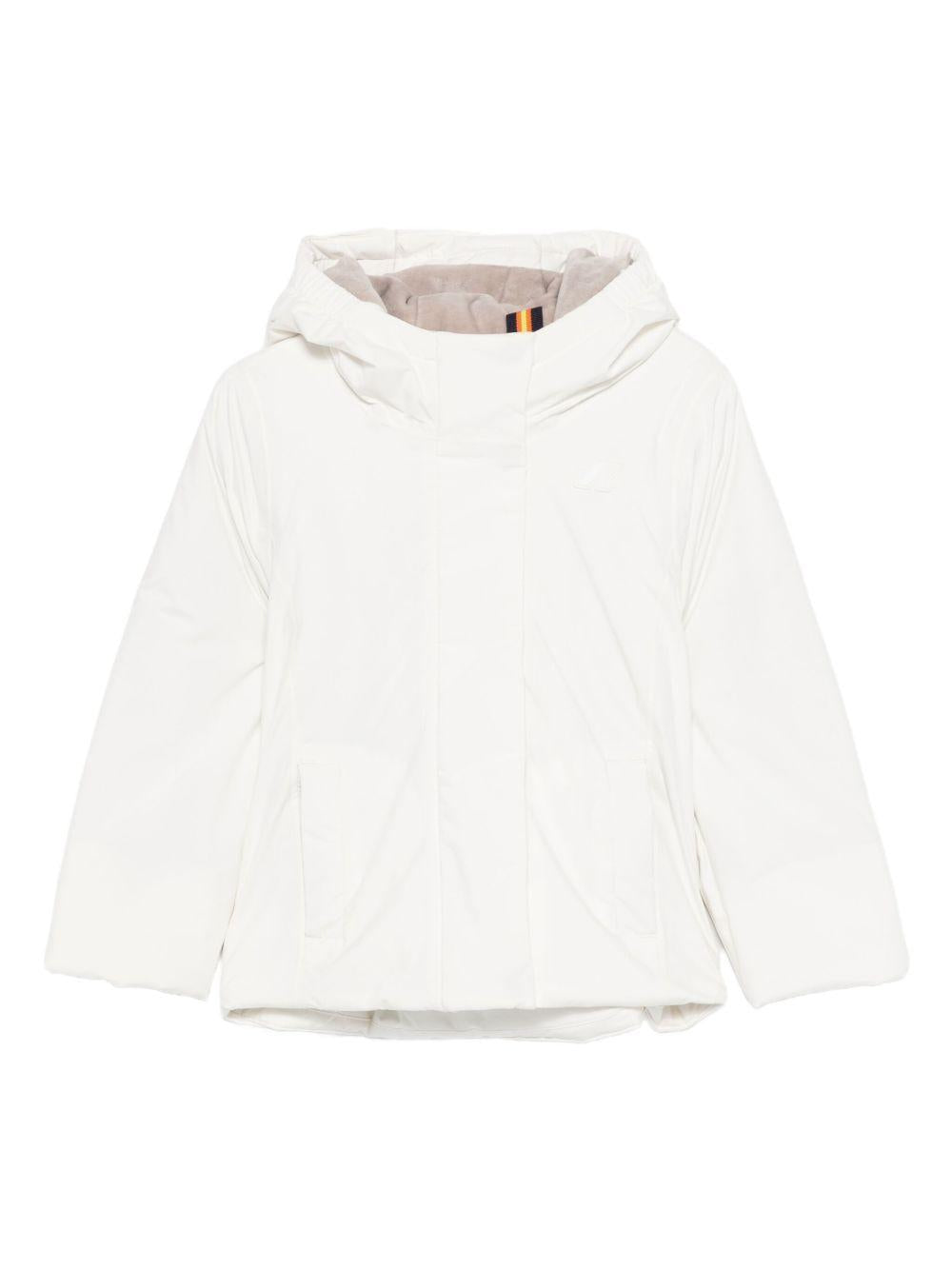 Giubbino per bambina K-Way Kids bianco con applicazione logo sul davanti K4137WW ASG K-WAY KIDS 